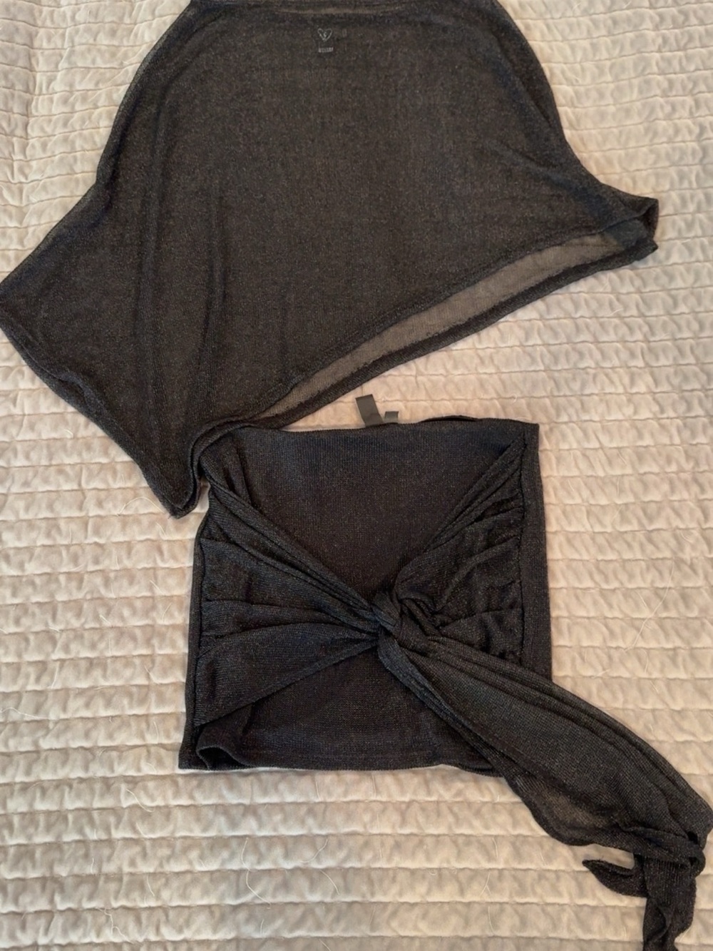 Black coverup skirt and poncho shirt